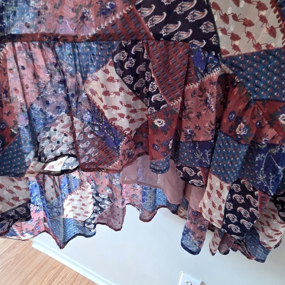 Melloday Patchwork Boho Hippie Casual Mini Dress Size Large - Picture 8 of 12